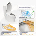 Smart Bidet Toilet Seat With Side Knob Adjustable Heated Seat With Water Temperature And Pressure Adjustment Portable Bidet With Automatic Nozzle Cleaning White Plastic