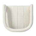 Modern Velvet Accent Chair With Ribbed Detail, Luxury Curved Fully Upholstered Accent Chair, Ivory White No Assembly Needed Ivory White Velvet