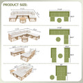 7 Pieces Outdoor Patio Furniture, All Weather Rattan Sectional Sofa Set With Thick Cushions And Pillows, Freely Combined Conversation Sets For Garden, Backyard, Balcony, Beige Yes Complete Patio Set Beige Seats 6 Garden & Outdoor Complete Patio Sets Foam
