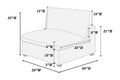 Dark Gray Color 7Pc Modular Sectional Set Corduroy Upholstery Couch 2X Corner Wedge 2X Armless Chairs 3X Ottomans Living Room Furniture Dark Gray Primary Living Space Cushion Back