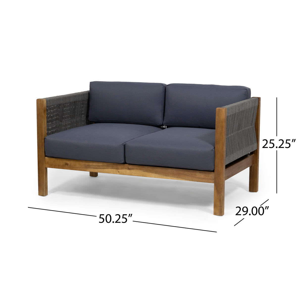 Laurel Outdoor 4 Seater Chat Set Seat & Coffee Table & Club Chair Teak Acacia Wood