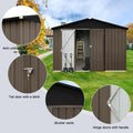 Metal Garden Sheds 10Ftx12Ft Outdoor Brown Black Black Brown Metal