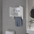 Goodyear Medicine Cabinet In Melamine With A Towel Bar, White White 2 2 Up To 17 In Bathroom Wall Mounted Minimalist,Modern 5 10 Inches Particle Board Melamine