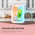 4 Liter 6 Can Mini Fridge Portable Cooler & Warmer Compact Refrigerator For Skincare, Cosmetics, Beverage, Food, 4L, Pink Pink Plastic