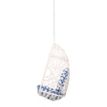 Los Alamitos Hanging Chair With 8Ft Chain White Blue Pe Rattan Iron Waterproof Fabric