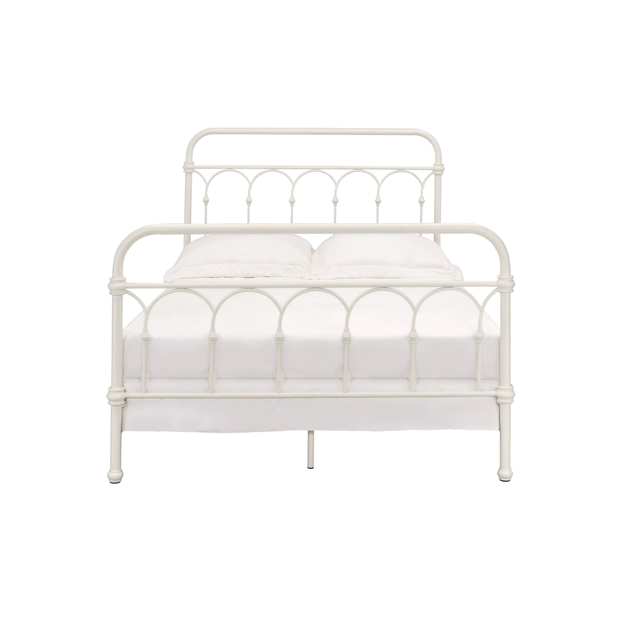 Citron White Finish Full Bed White Metal
