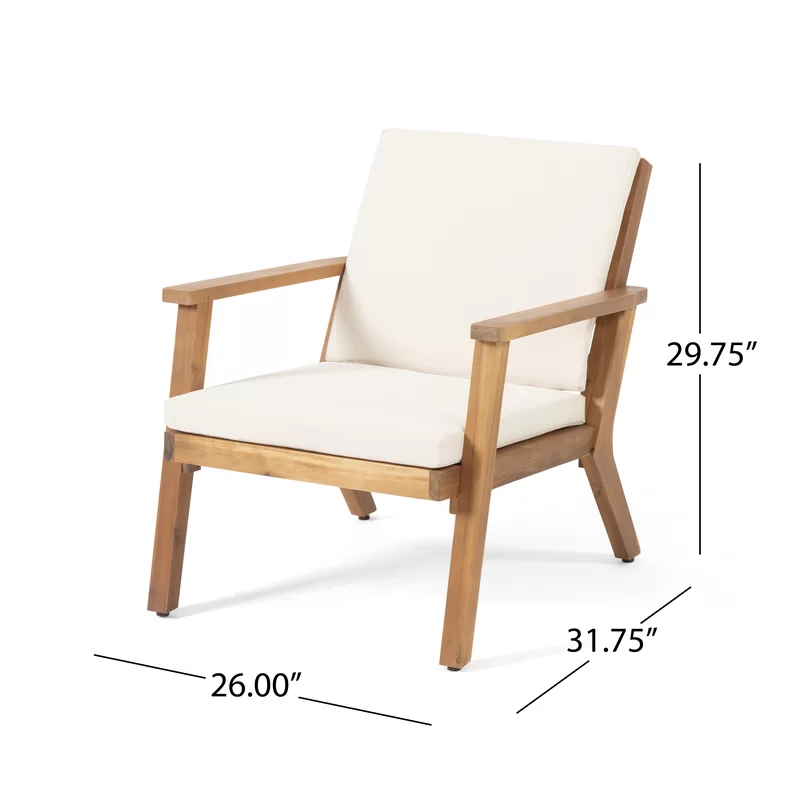 Temecula Outdoor Acacia Wood 4 Seater Chat Set Loveseat&Coffee Table&2 Club Chairs Brown Patina Finish Cream Cushion Yes Complete Patio Set Natural Cream Seats 4 Weather Resistant Frame Water Resistant Cushion Garden & Outdoor Acacia Wood