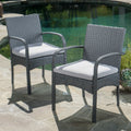 Cordoba Kd Pe Wicker Dining Chair Grey Pe Rattan Iron Waterproof Fabric