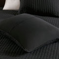 3 Piece Quilt Set Black Full Queen Full Black Microfiber