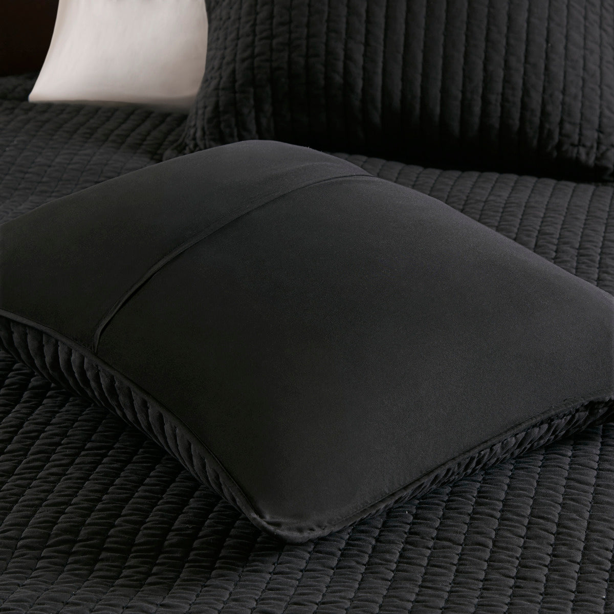 3 Piece Quilt Set Black Full Queen Full Black Microfiber