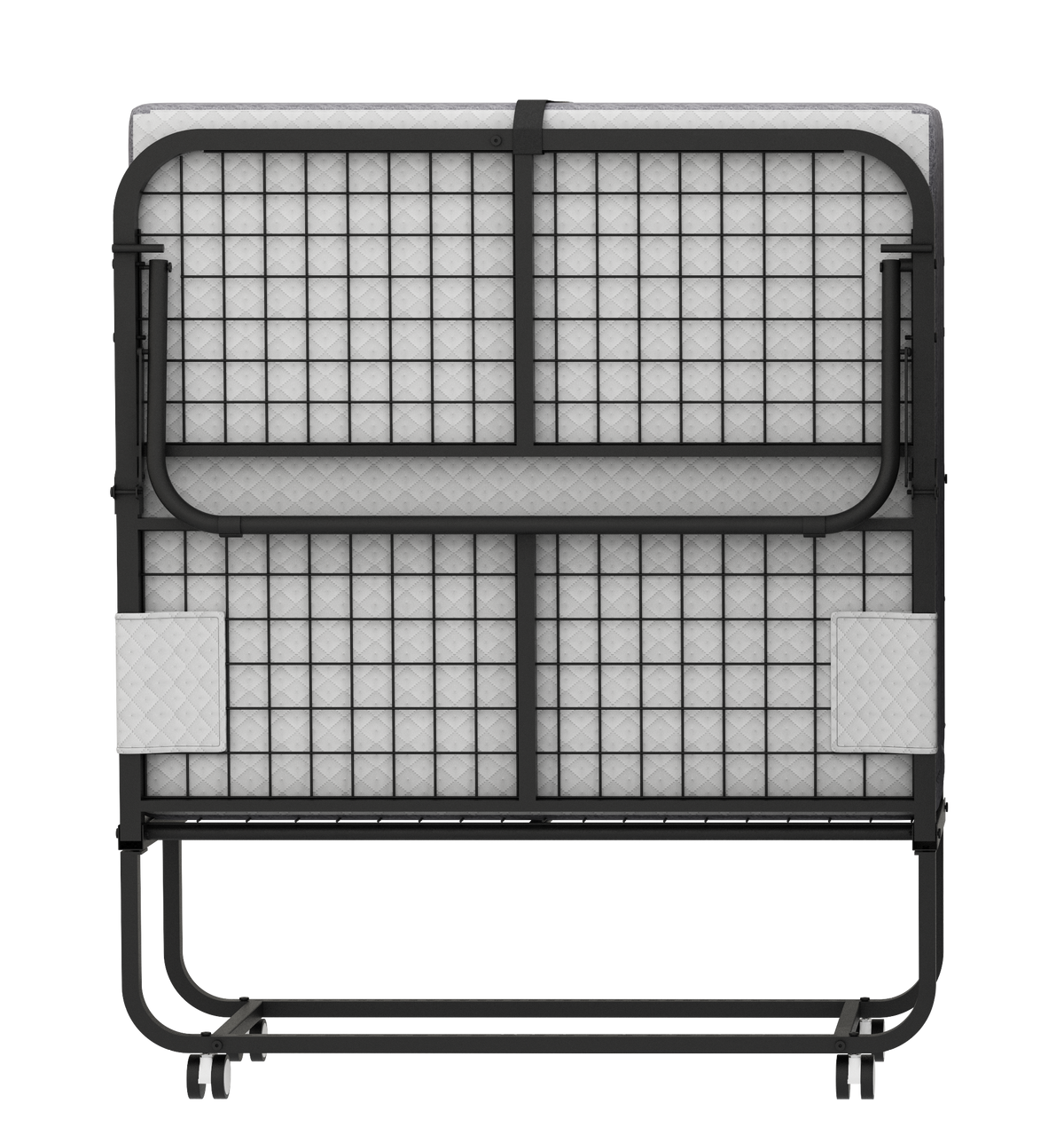 Folding Bed With Mattress 75" X 46" Rollaway Guest Bed Portable Foldable Bed For Adults With 5" Memory Foam Mattress Space Saving Sturdy Metal Frame Twin Black Iron Modern Polyester Iron