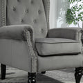 Coolmore Wood Frame Armchair, Modern Accent Chair Lounge Chair With Sturdy Wood Legs For Living Room Bedroom Dark Gray Dark Gray Foam Velvet