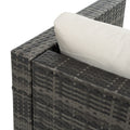 Patio Furniture, Outdoor Furniture, Seasonal Pe Wicker Furniture, 6 Set Wicker Furniture With Tempered Glass Coffee Table Dark Gray Seats 4 Pe Rattan Iron Waterproof Fabric