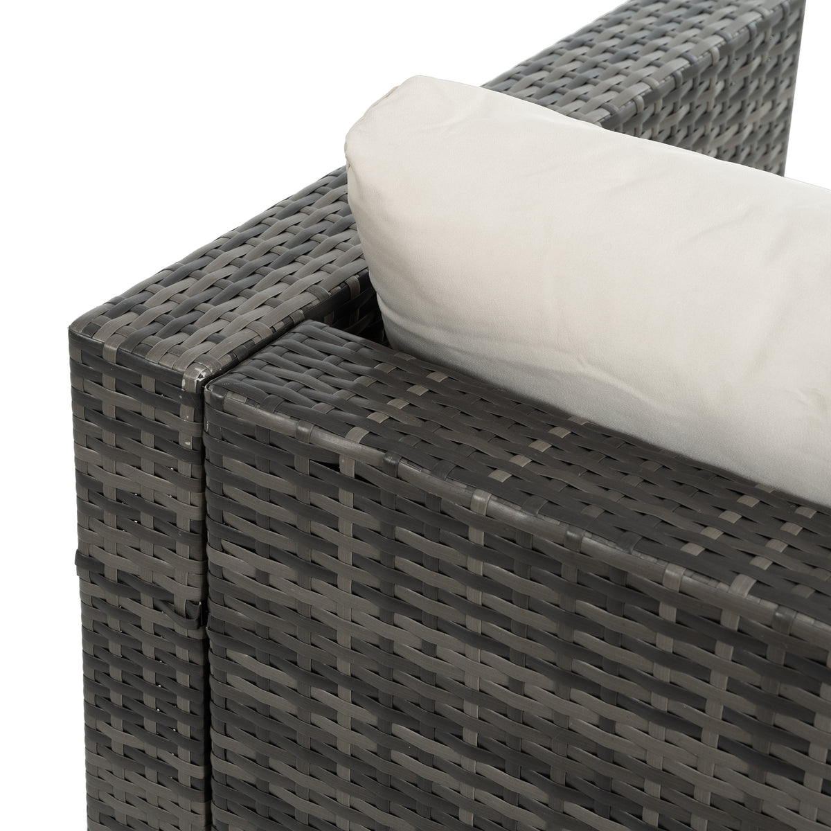 Patio Furniture, Outdoor Furniture, Seasonal Pe Wicker Furniture, 6 Set Wicker Furniture With Tempered Glass Coffee Table Dark Gray Seats 4 Pe Rattan Iron Waterproof Fabric