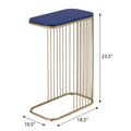 Blue And Gold C Table With Metal Base Blue Gold Primary Living Space Contemporary Rectangular Wood Metal Sled