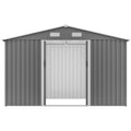 10X8 Ft Outdoor Storage Shed, Metal Foundation & Lockable Doors, Tool Shed For Garden, Patio, Backyard, Lawn, Grey Gray Metal