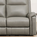 Stanfield Power Headrest Zero Gravity Reclining Sofa Gray Genuine Leather Wood Primary Living Space Medium Firm Tight Back Mid Century Modern Eucalyptus Pillow Top Arms Memory Foam Leather 3 Seat