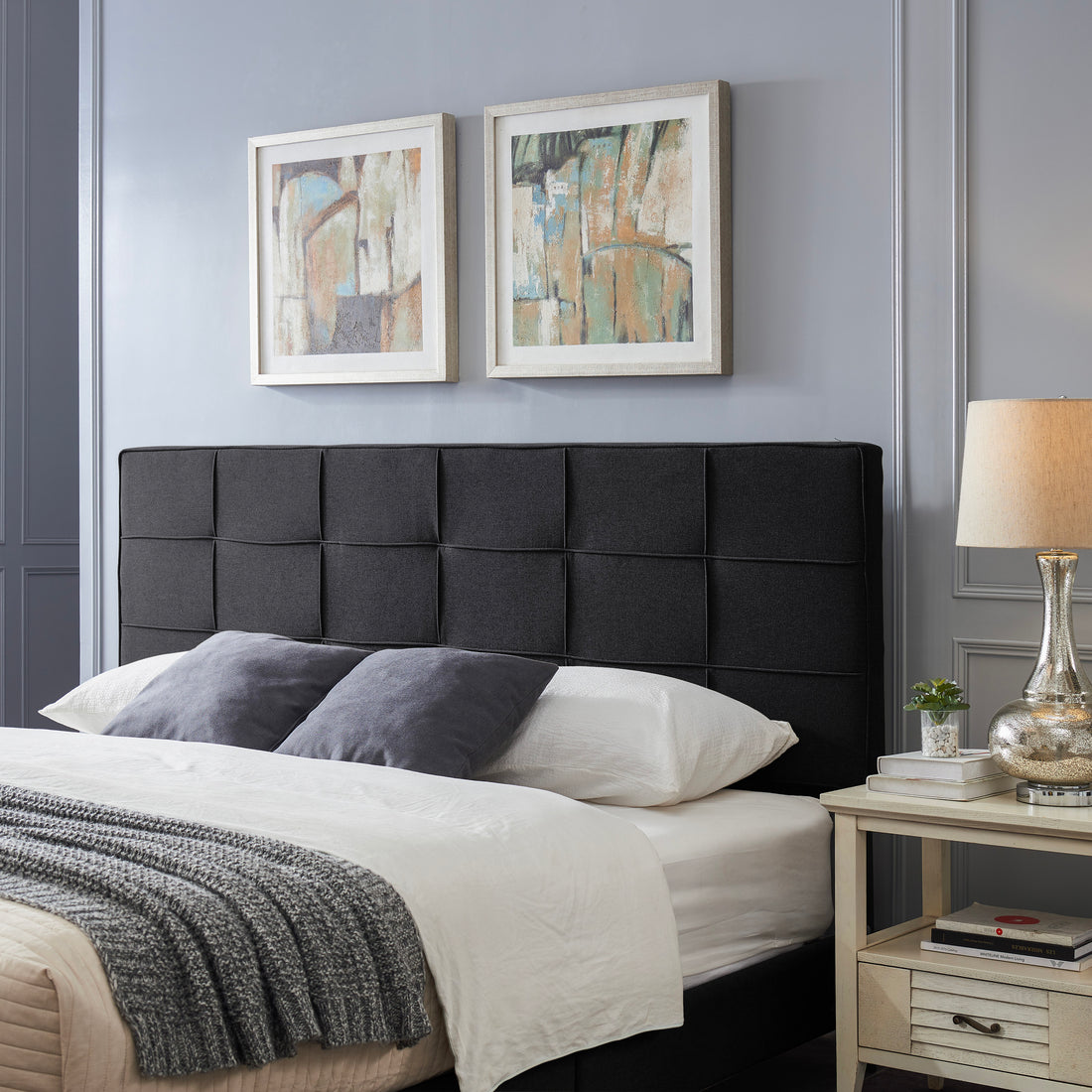 King Cal King Sized Headboard California King Black Fabric
