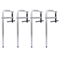 Wood Workbench Wooden Workbench For Garage Workshop And Home, With Bar Clamps Set 12 Inch X 3Inch Throat,Pack Of 4 Natural Rubber Wood