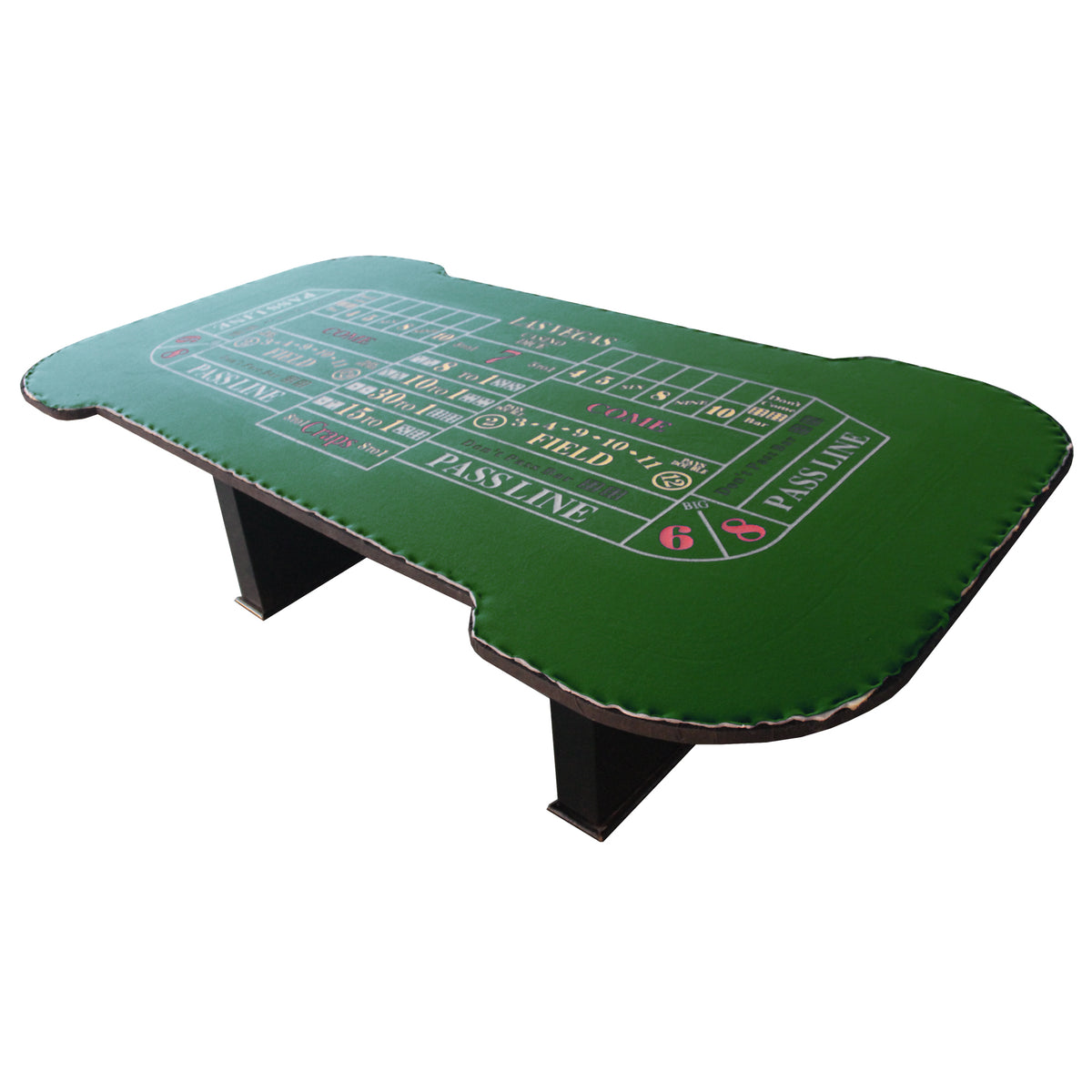 93" Deluxe Casino Dice Game Craps Table With Felt Diamond Pyramid Bumper Rubber Design, Green Green Primary Living Space Modern Wood