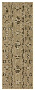 Earth Gc Ntl1001 Jute Black 2 Ft. 7 In. X 7 Ft. 3 In. Indoor Outdoor Area Rug Natural Black Polyester Polypropylene