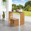 Pine Dining Bench And Table, Indoor Wood Bench For Entryway,Living Room,Kitchen And Bedroom Table And Bench Set Nature, Bench & Table Small Tempered Glass Included Natural Pine
