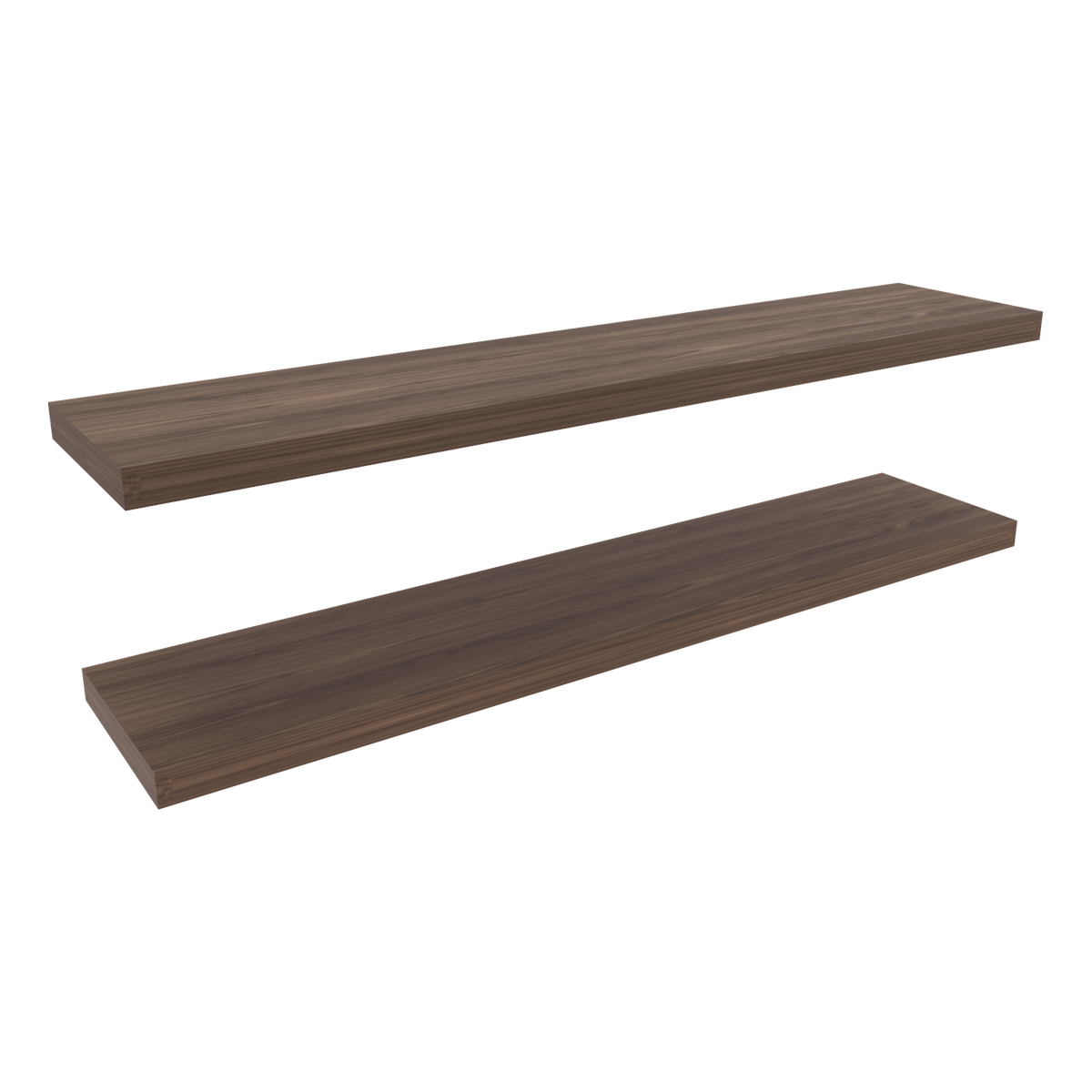 Ecco 47" Wide Floating Shelves Set Of 2, Shelves For Wall Decor For Bedroom, Bathroom Storage Shelves, Book Shelves For Living Room 2 Or Less Walnut Horizontal Primary Living Space Open Back Modern