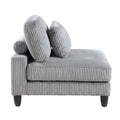 5Pc Modular Sectional Set Gray Corduroy Upholstery 2X Armless Chairs 3X Corner Seats Soft Pillows Living Room Furniture Gray Corduroy Wood Primary Living Space Contemporary,Modern Modular