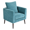 Teal Accent Chair, Boucle Chair,Barre Chair,Fabric Armchair Club Chair,Upholstered Arm Chair With Solid Wood Legs,Waist Pillow,Padded Single Chair For Living Room Bedroom Study Waiting Room Teal Teal Light Brown Primary Living Space Modern Rubberwood
