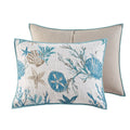 6 Piece Cotton Sateen Quilt Set With Throw Pillows Aqua Full Queen Full Aqua Cotton