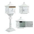Mailbox Cast Aluminum White Mail Box Postal Box Security Heavy Duty White Aluminium