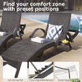 K&K 80'' Outdoor Wicker Chaise Lounge Chairs Set Of 2, Patio Rattan Reclining Chair Pull Out Side Table Adjustable Backrest Ergonomic Wave Design Pool Sunbathing Recliners, Dark Brown No Lounge Dark