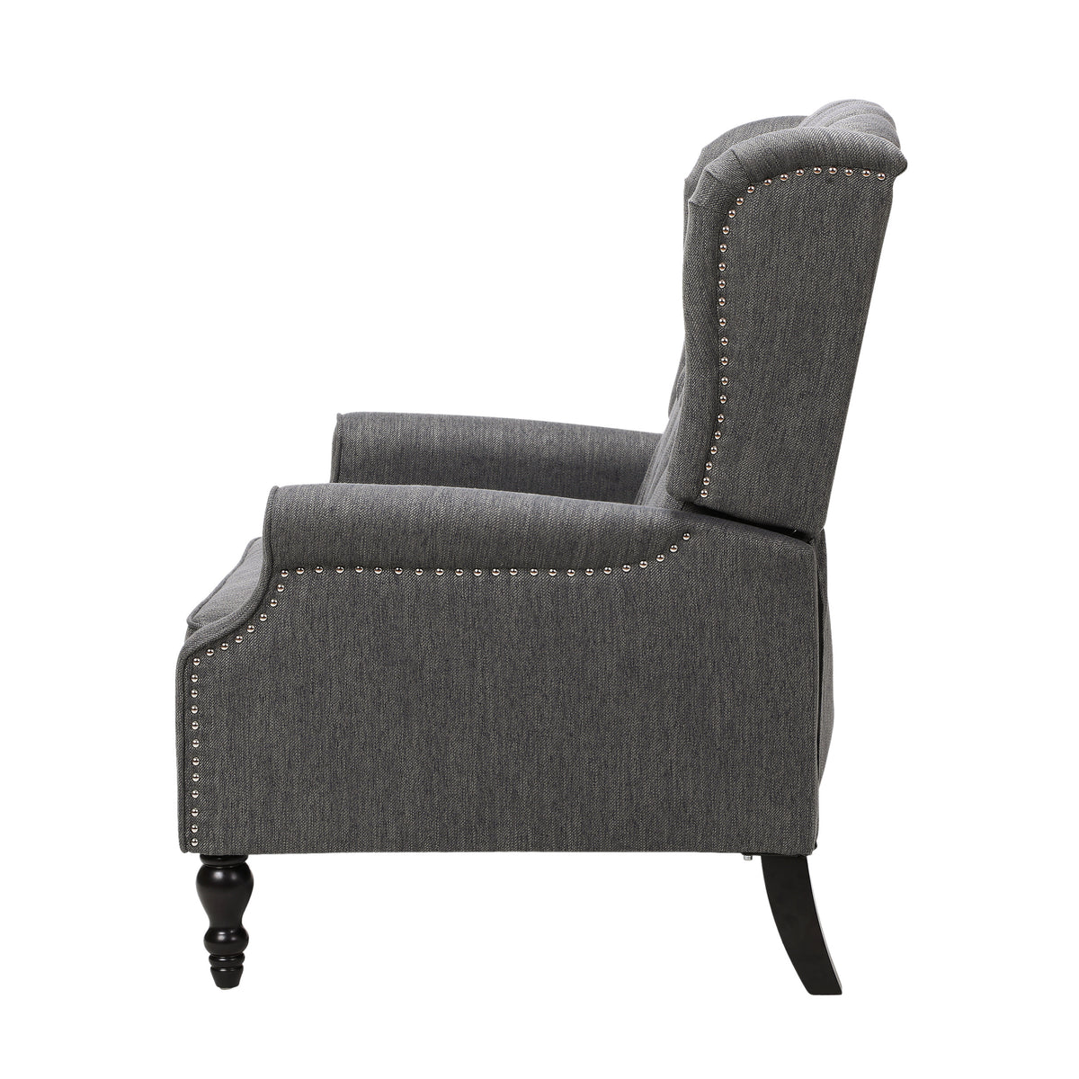 One And Half Seater Recliner Charcoal Fabric