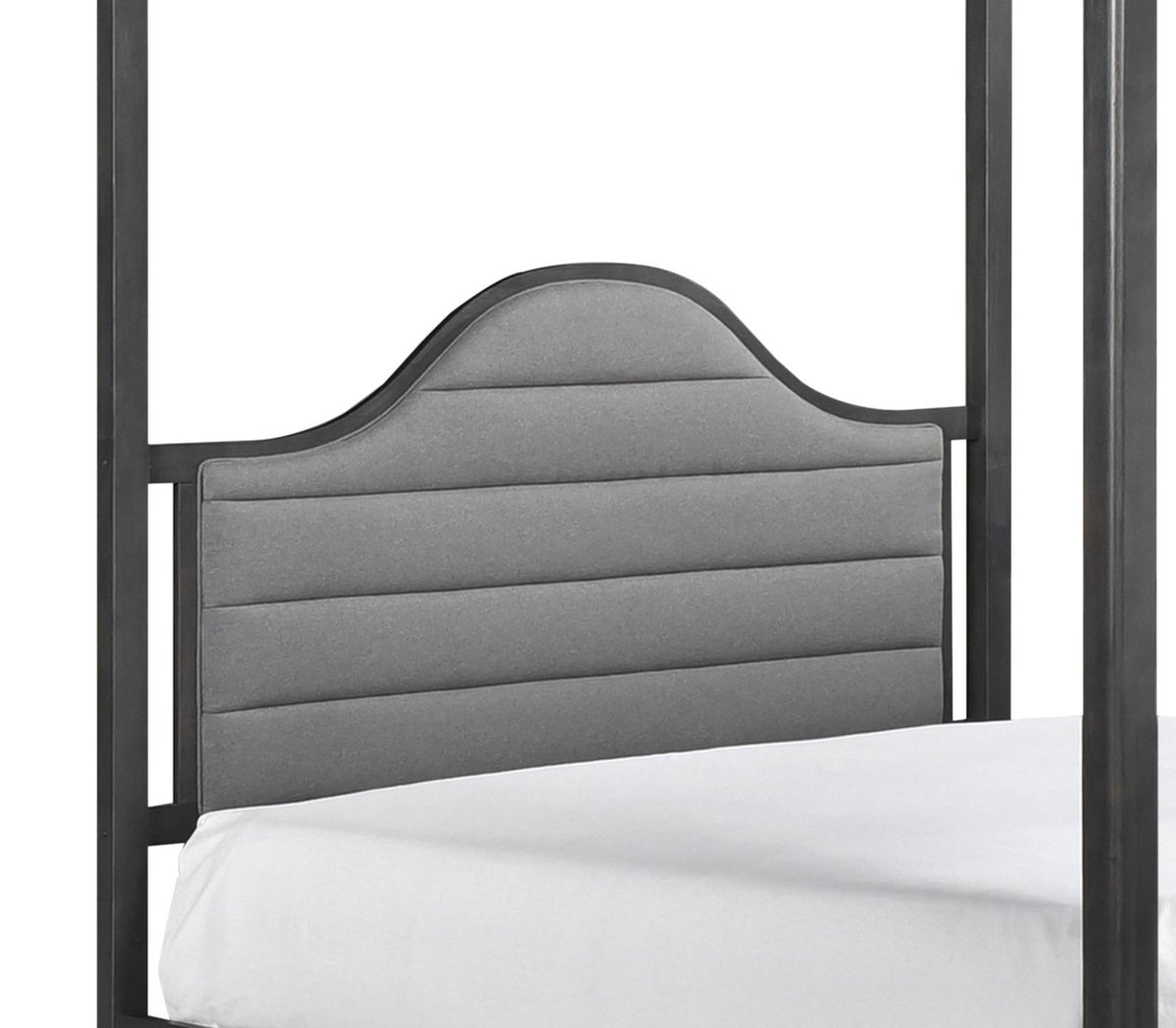 Upholstery Headboard Canopy Full Bed 1Pc Wooden Bedroom Furniture Full Brown Mix Wood Bedroom Canopy Wood