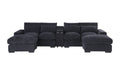 Nyeisha Piece Upholstered Sofa & Chaise Dark Gray Medium Firm U Shaped Square Arms Foam Flannelette 4 Seat