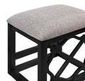 Desks And Stool Set 3Pc Black Finish Rolling Desk With Casters, 2 Charging Ports Home Office Furniture Black Primary Living Space Contemporary Desk Rectangular Wood