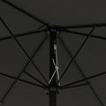 Outsunny 6.5' X 10' Rectangular Market Umbrella, Patio Outdoor Table Umbrella With Crank And Push Button Tilt, Dark Gray Gray Steel