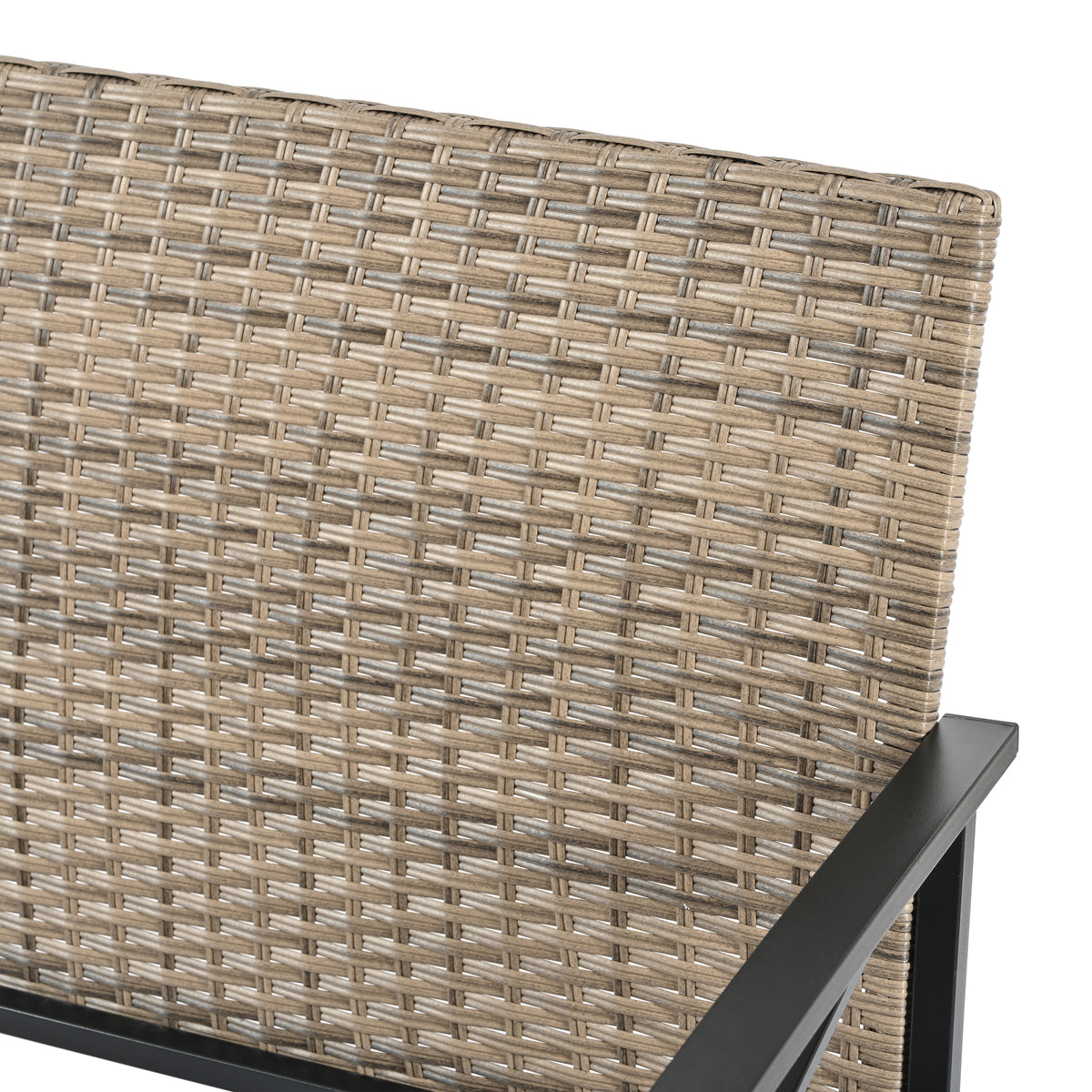 Patio Furniture, Outdoor Furniture, Seasonal Pe Wicker Furniture, Four Set Wicker Furniture With Black Metal Table Yes Brown Seats 4 Pe Rattan Iron Waterproof Fabric