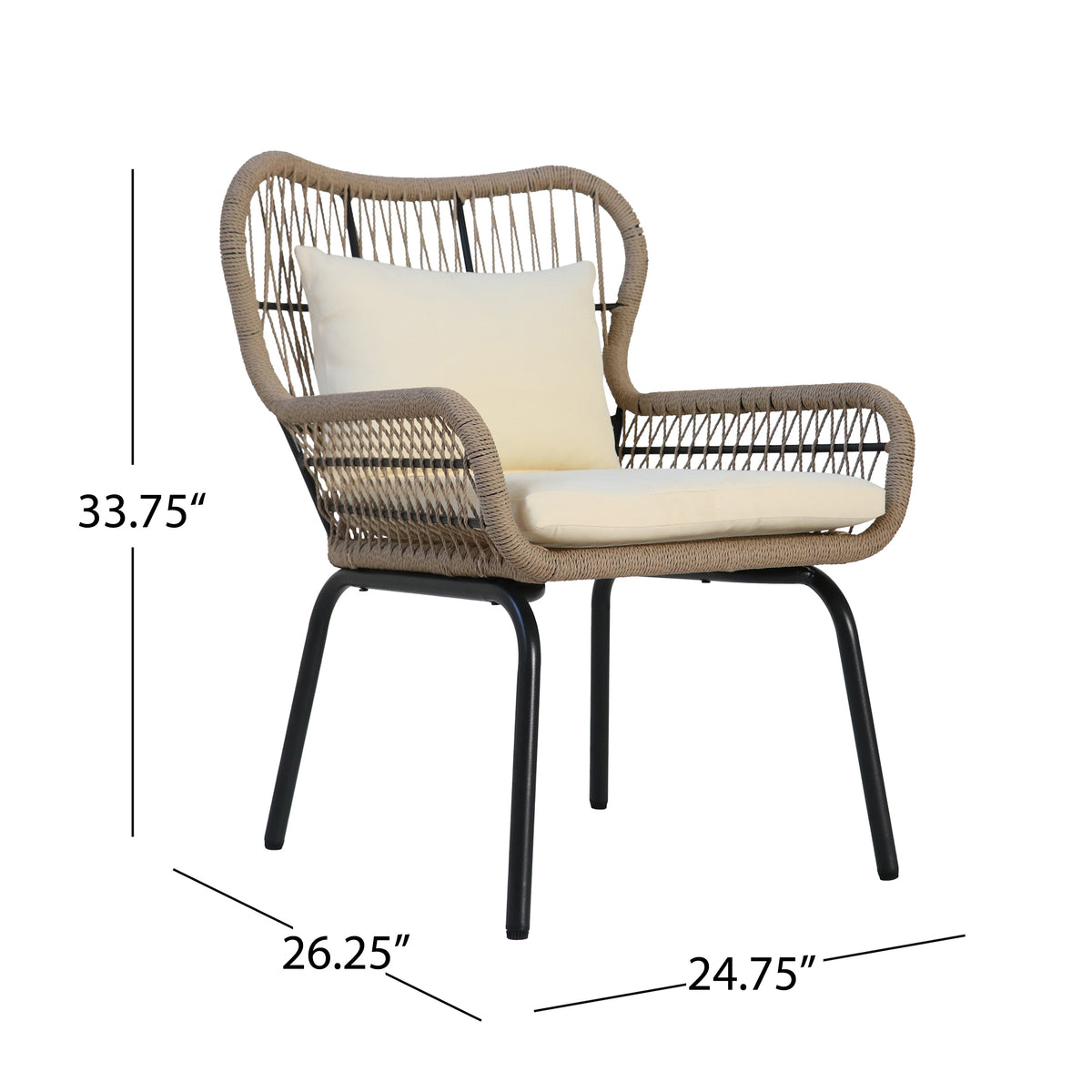 Southport Club Chair Brown Beige Woven Rope