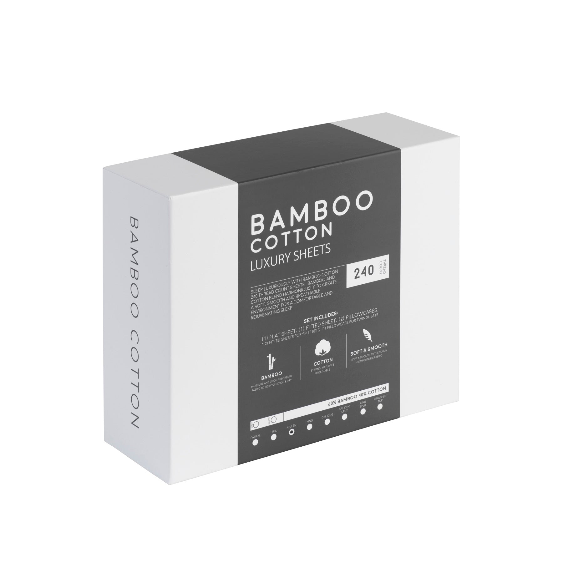 Bamboo Cotton Sheets Soft And Smooth With Viscose From Bamboo Light Grey King Split Head Light Gray Cotton