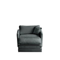 Modern Accent Chair With Ottoman, Living Room Club Chair Chenille Upholstered Armchairreading Chair For Bedroom, Gray Chenille Gray Chenille 1 Seat