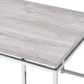 Natural Oak And Chrome Coffee Table With Metal Sled Base Oak Primary Living Space Modern Rectangular Wood Metal Sled