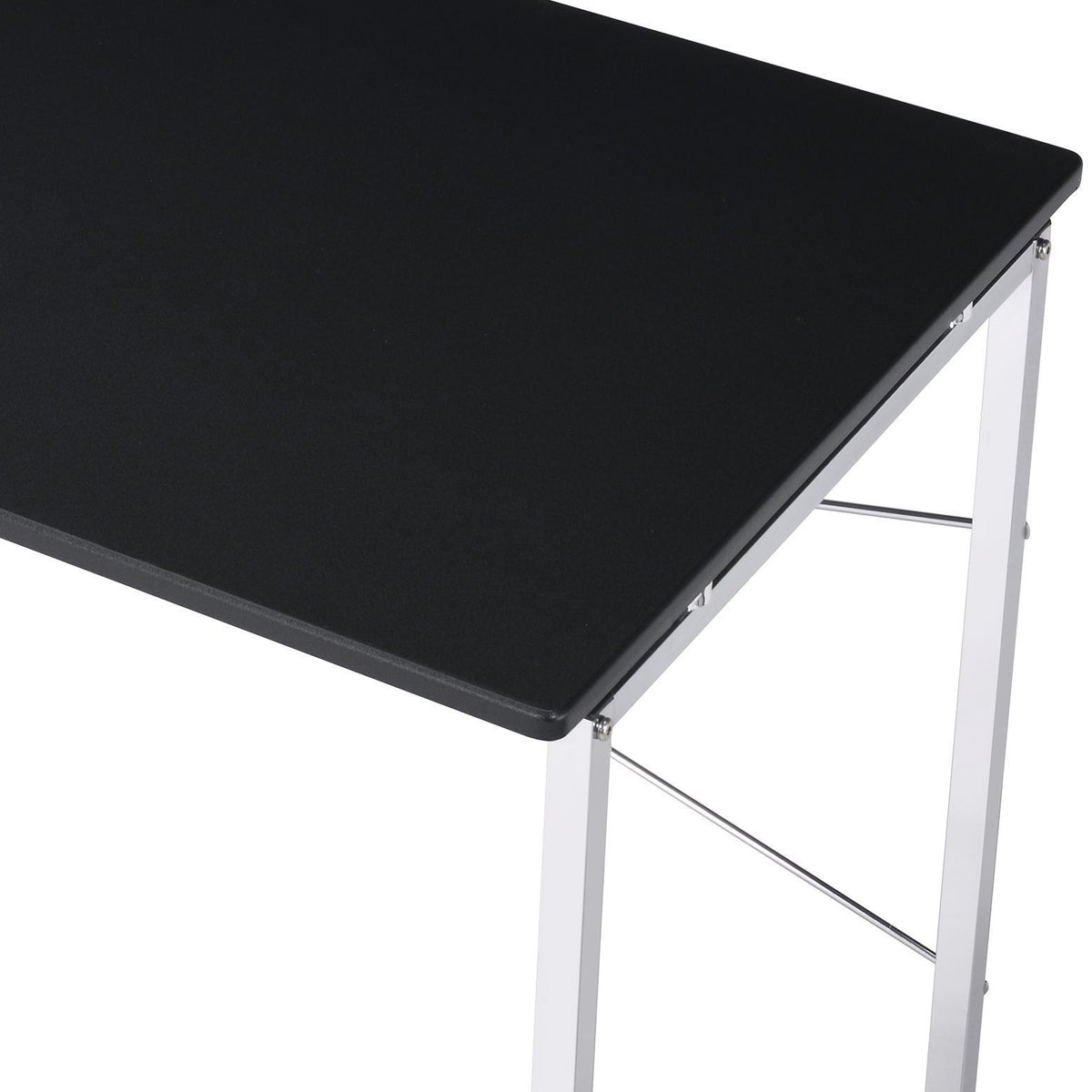 Black And Chrome Vanity Desk Black Silver Bedroom Modern Wood Metal