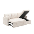 United We Win Furniture, Modular L Shaped Sofa, Modular Long Sofa With Reversible Chaise Lounge, Sofa Bed, Sleeper Sofa, Modular Sofa Combination With Storage Seats. Beige Velvet 3 Seat