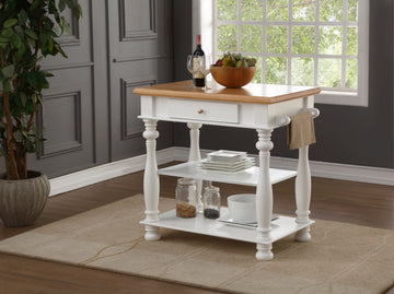 White Kitchen Island White Solid Wood Mdf