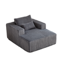62.5 Inch Corduroy Sponge Sofa Lounge Chair,No Assembly Required,Fluffy Modern Sleeper Chair For Indoor Living Room Bedroom Grey Foam Corduroy 1 Seat