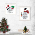 2 Piece Vignette Good Friends Snowman White Framed Wall Art For Living Room, Bedroom Wall Art Print For Home Decor By Deb Strain Multicolor Wood Paper