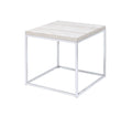 Light Oak And Chrome End Table With Open Base Chrome,Light Oak Primary Living Space Square Wood Metal Sled