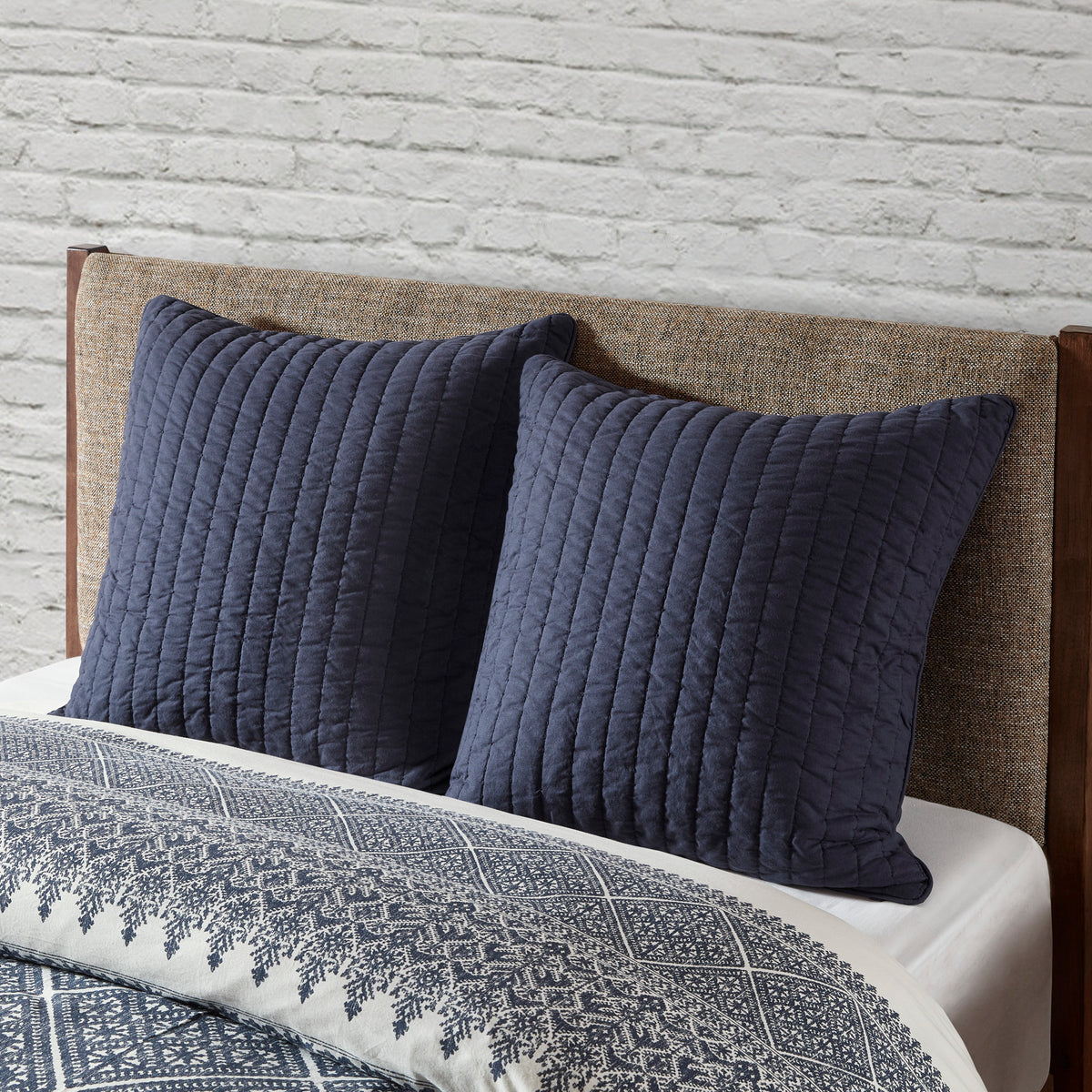 Cotton Quilted Euro Sham Navy Euro Sham Navy Cotton