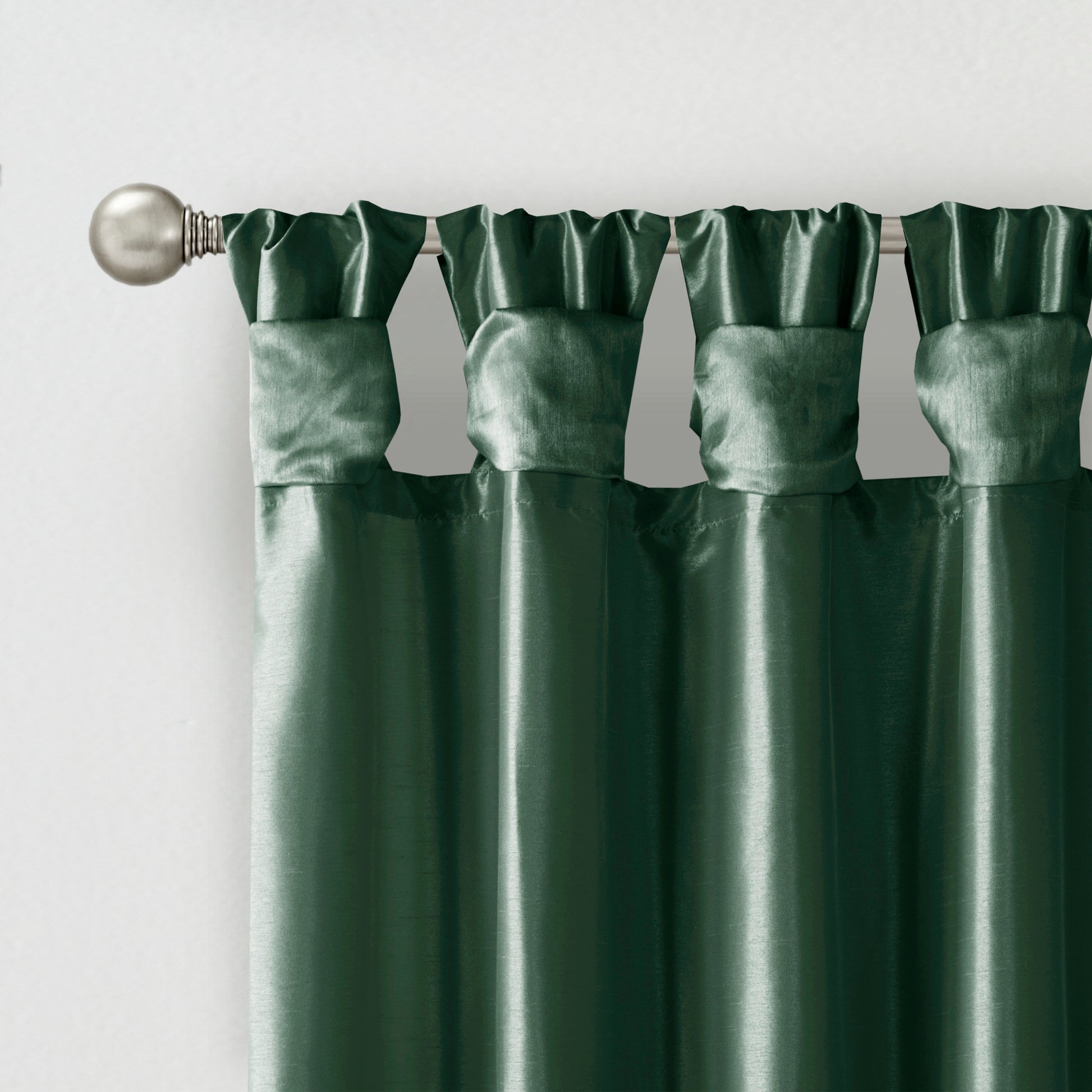 Twist Tab Lined Window Curtain Panel Green 50X84" Green Polyester